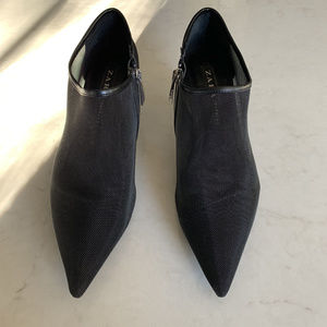 Zara Black Mesh Booties